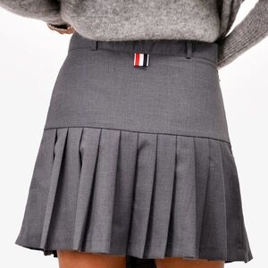 Thom Browne Gray Pleated Mini Skort (Kid Size)
